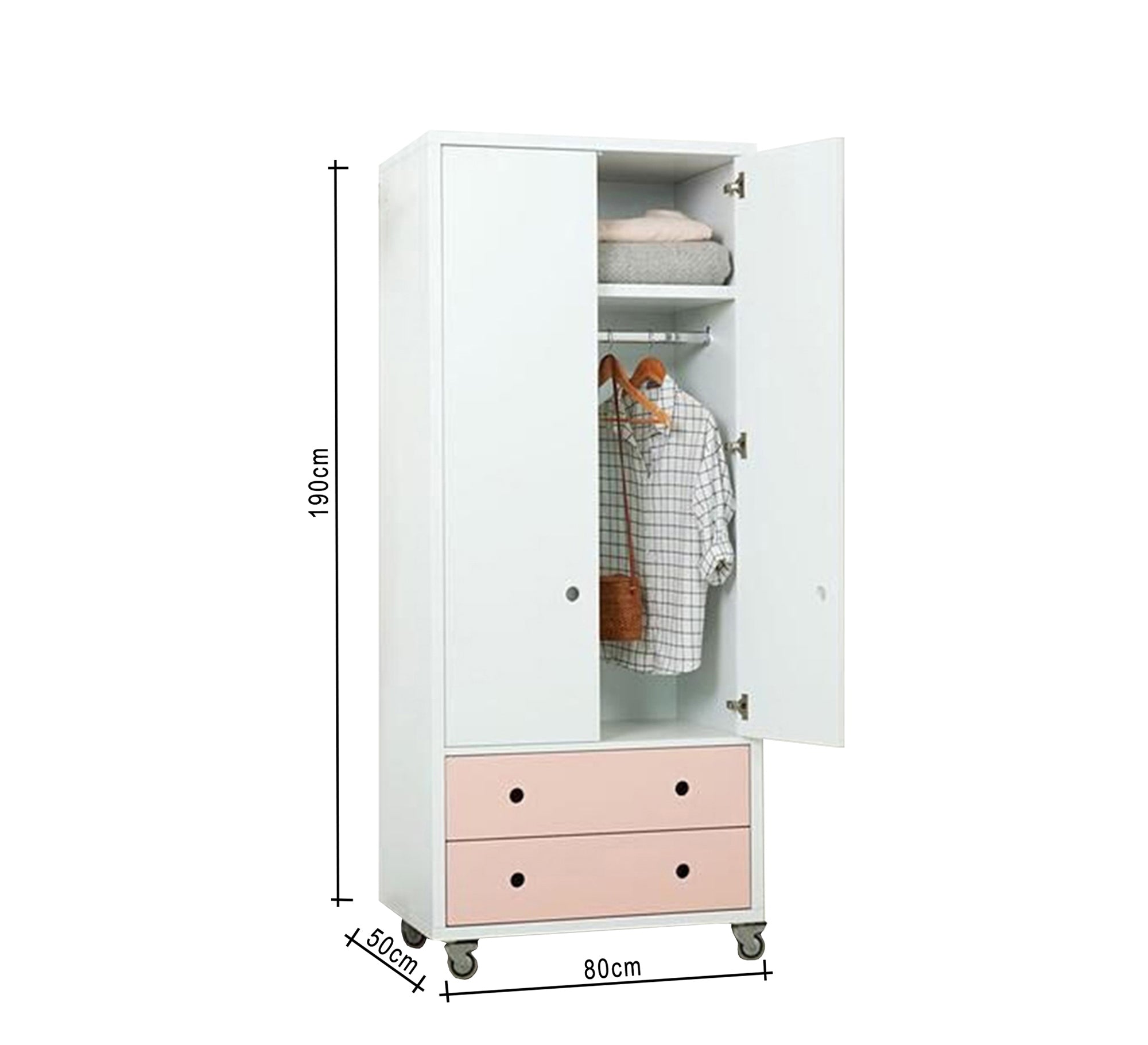 80's white dresser with two fuchsia drawers - Vitrine Furniture - Furniture