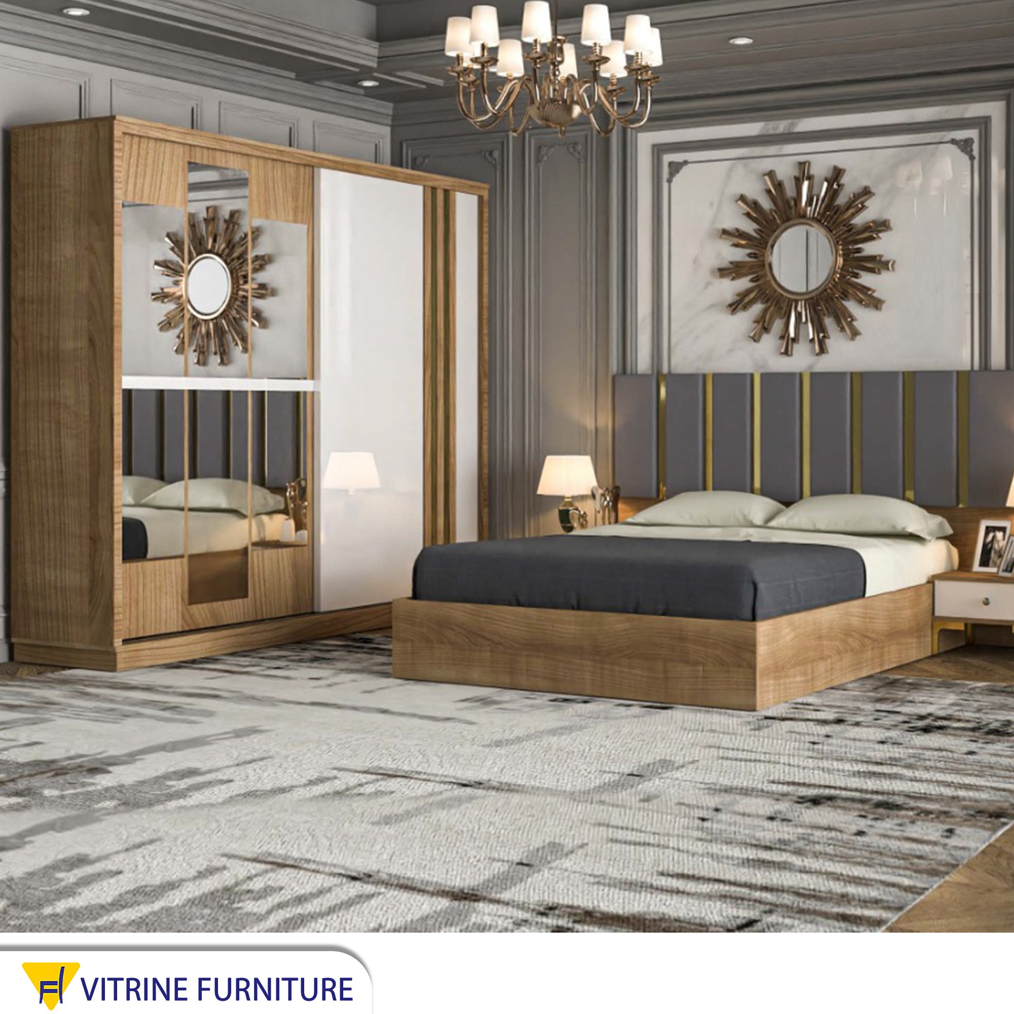 Beige * grey stainless bedroom