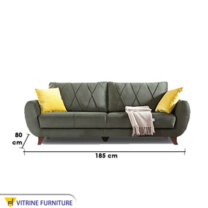 Comfort Luxe Sofa Bed - Stylish Grey, Vibrant Yellow Cushions