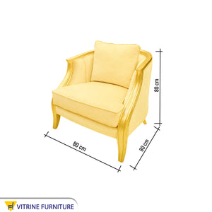 Creamy Golden living room with high armrests and legs