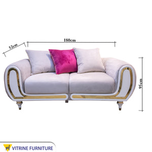 Living room White and golden accents fuchsia pillow