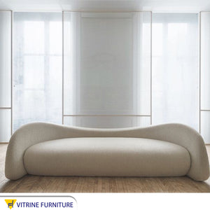 Off white sofa with corrugated backrest