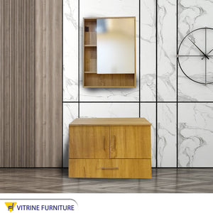 Sleek Two-Piece Bathroom Storage with Mirror