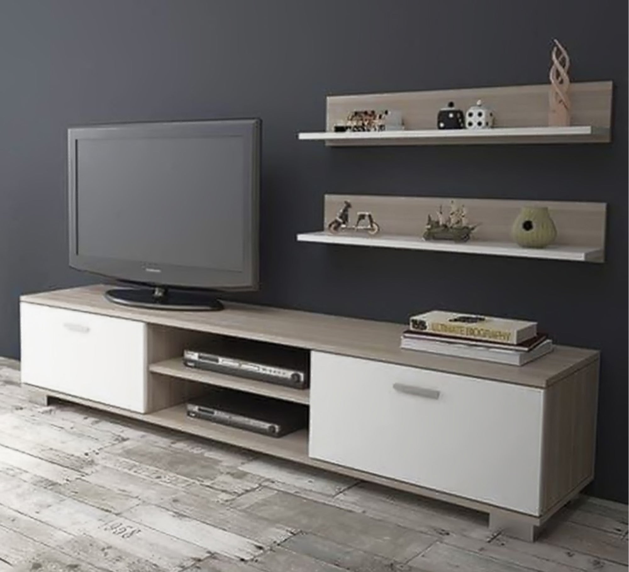 Modular Shelving & Drawer TV Unit, Sleek & Versatile