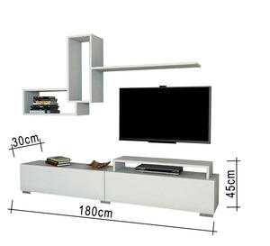 Bright Living White Screen TV Unit: Stylish & Functional