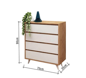 White Drawer Unit with Elegant Wooden Legstyle