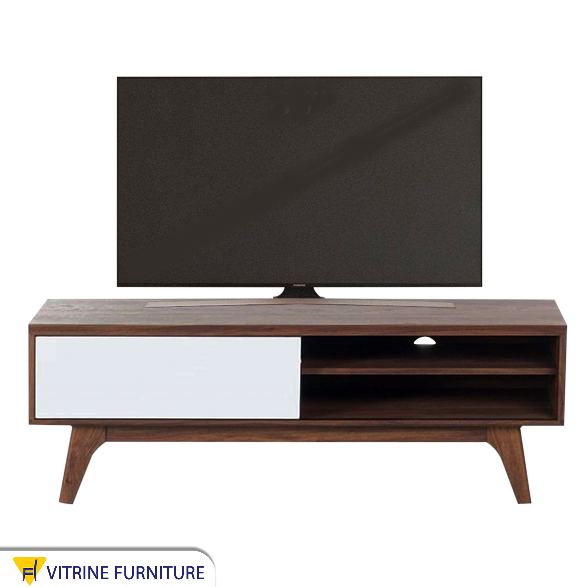 TV table in white and brown