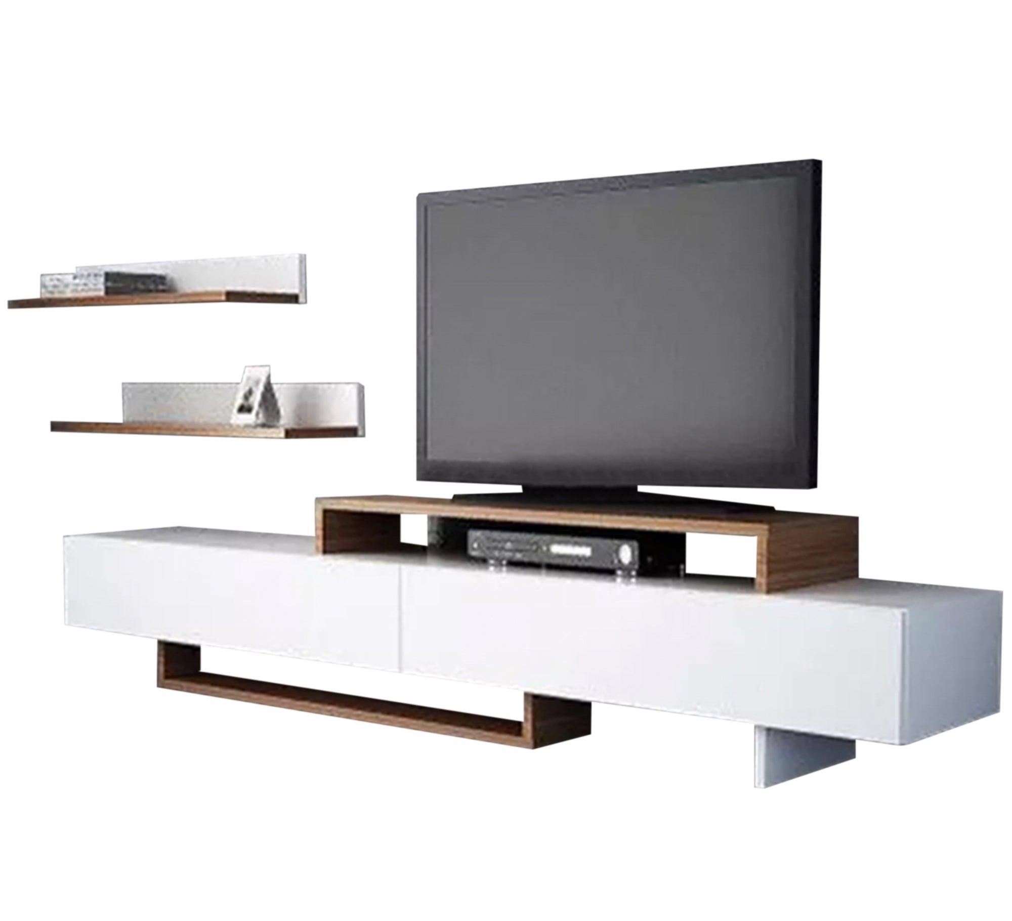 Elegant Living White TV Table: Sleek, Modern, Multifunctional