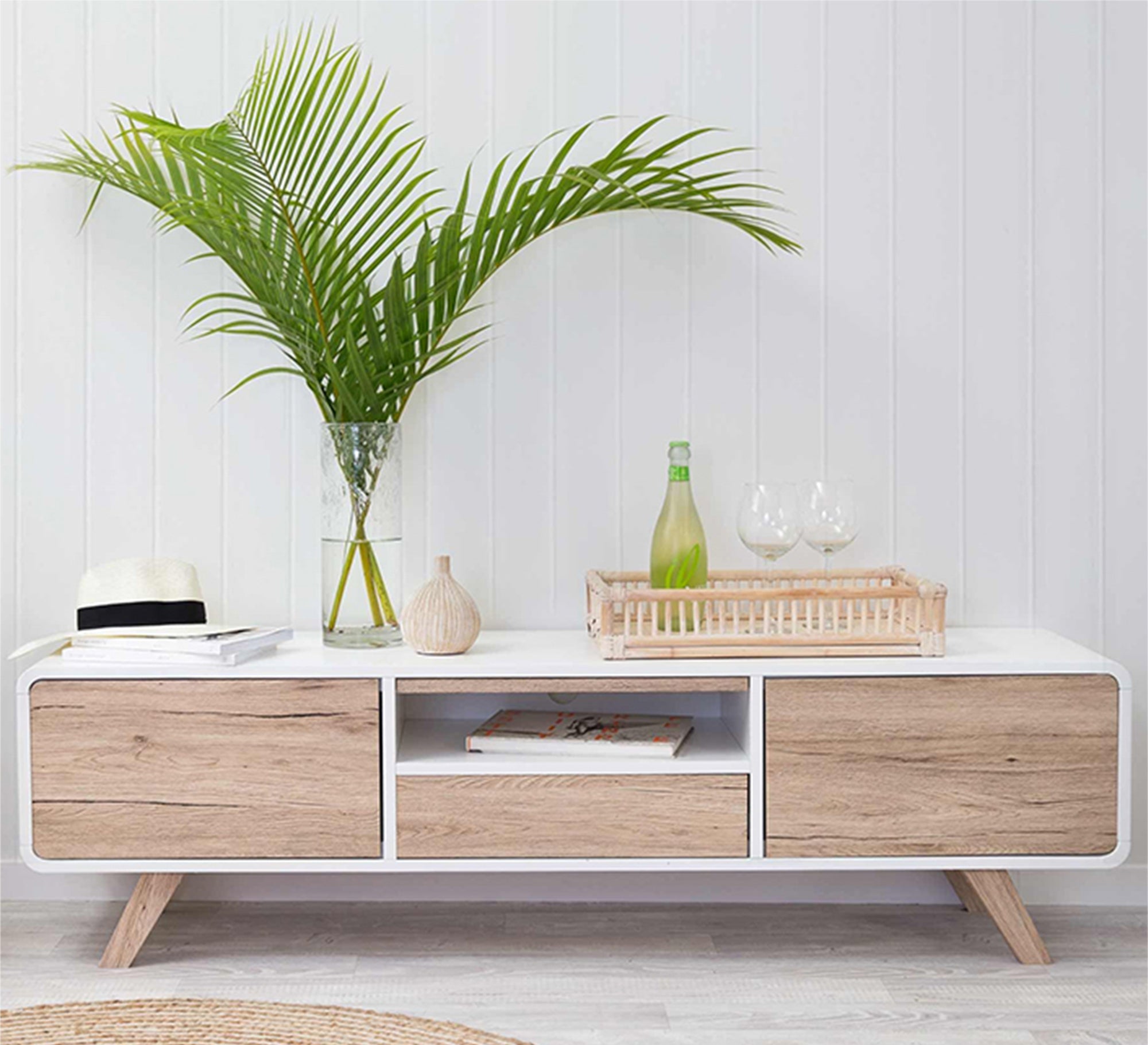 Beige Modern Minimalist TV Table