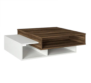 Living Coffee Table, WhiteBrown, Chic & Functional