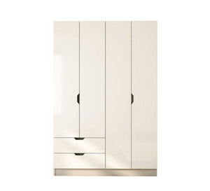 Modern Home White Dresser: 4 Doors, 2 Side Drawers