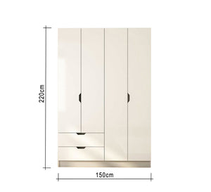 Modern Home White Dresser: 4 Doors, 2 Side Drawers