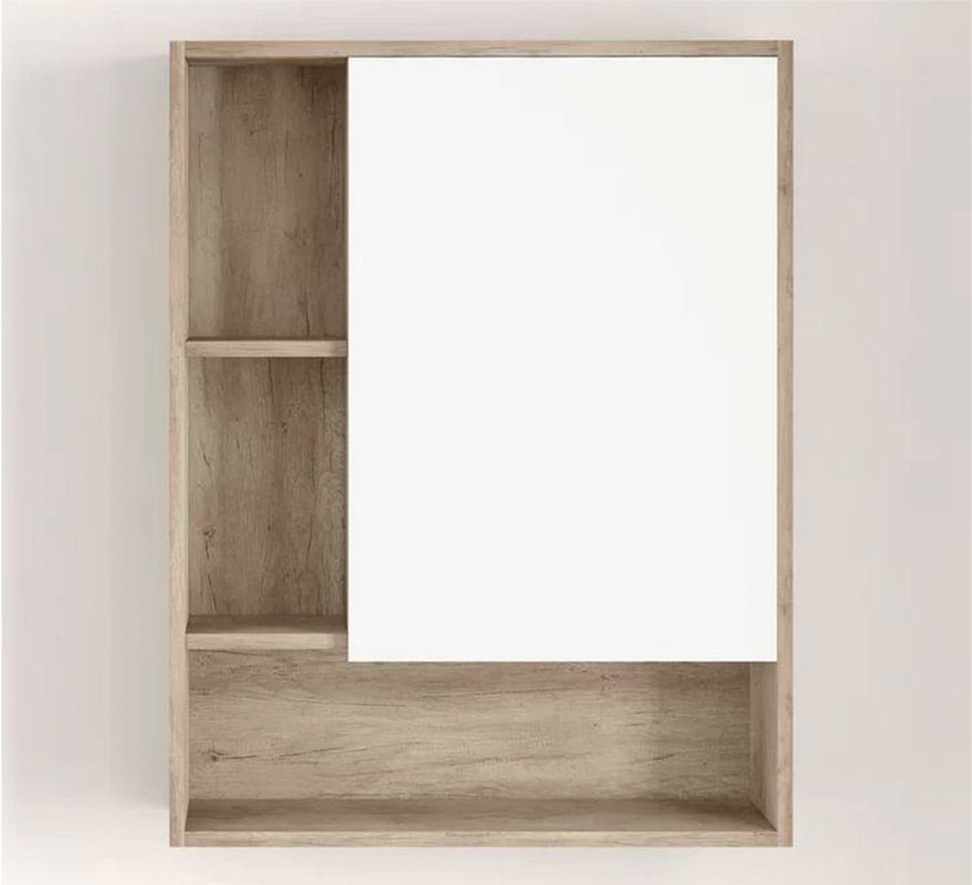 Mirrored Bathroom Cabinet with Side Shelves