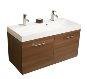 Elegance Double-Door Sink, White & Honey Brown Chic