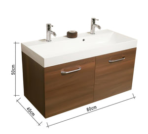 Elegance Double-Door Sink, White & Honey Brown Chic