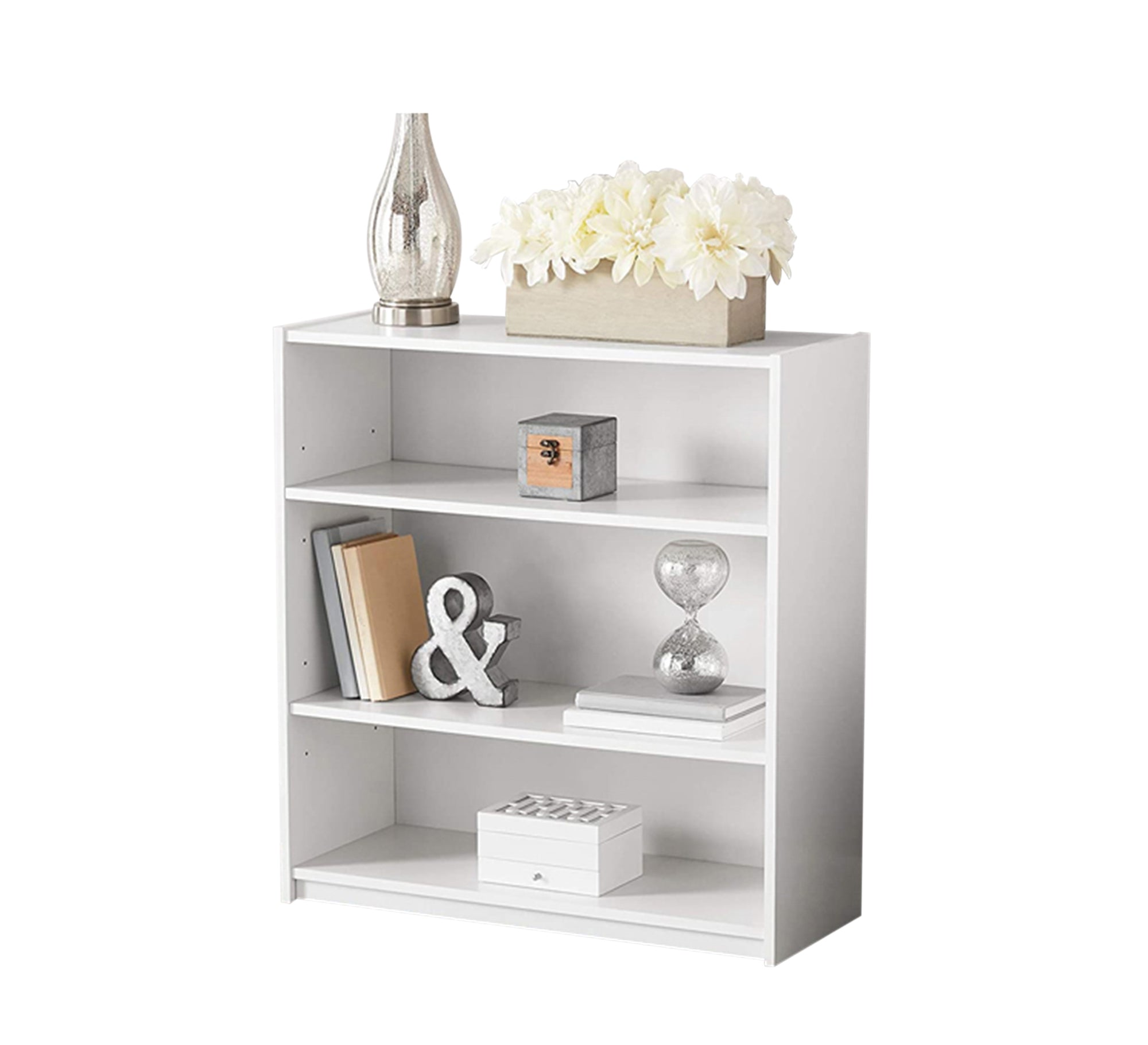 White Triple-Shelf Accent Piece - Elegant & Sleek