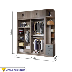 Large beige and gray wardrobe