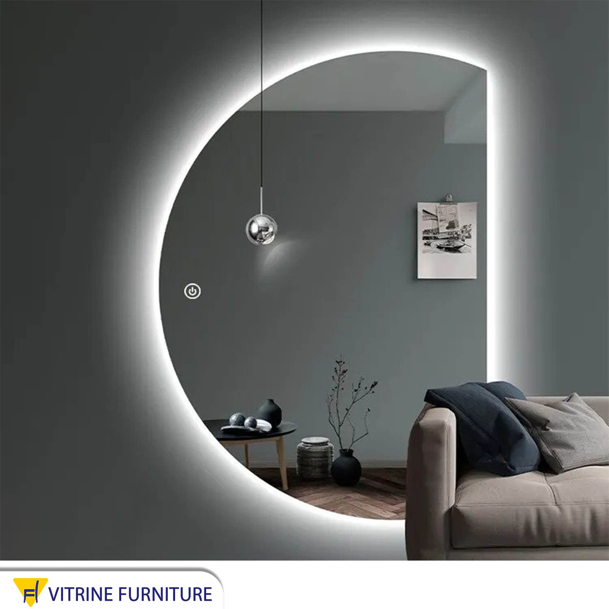 Semi-circular LED mirror