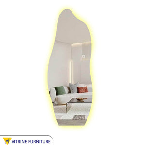 LED mirror with zigzag frame