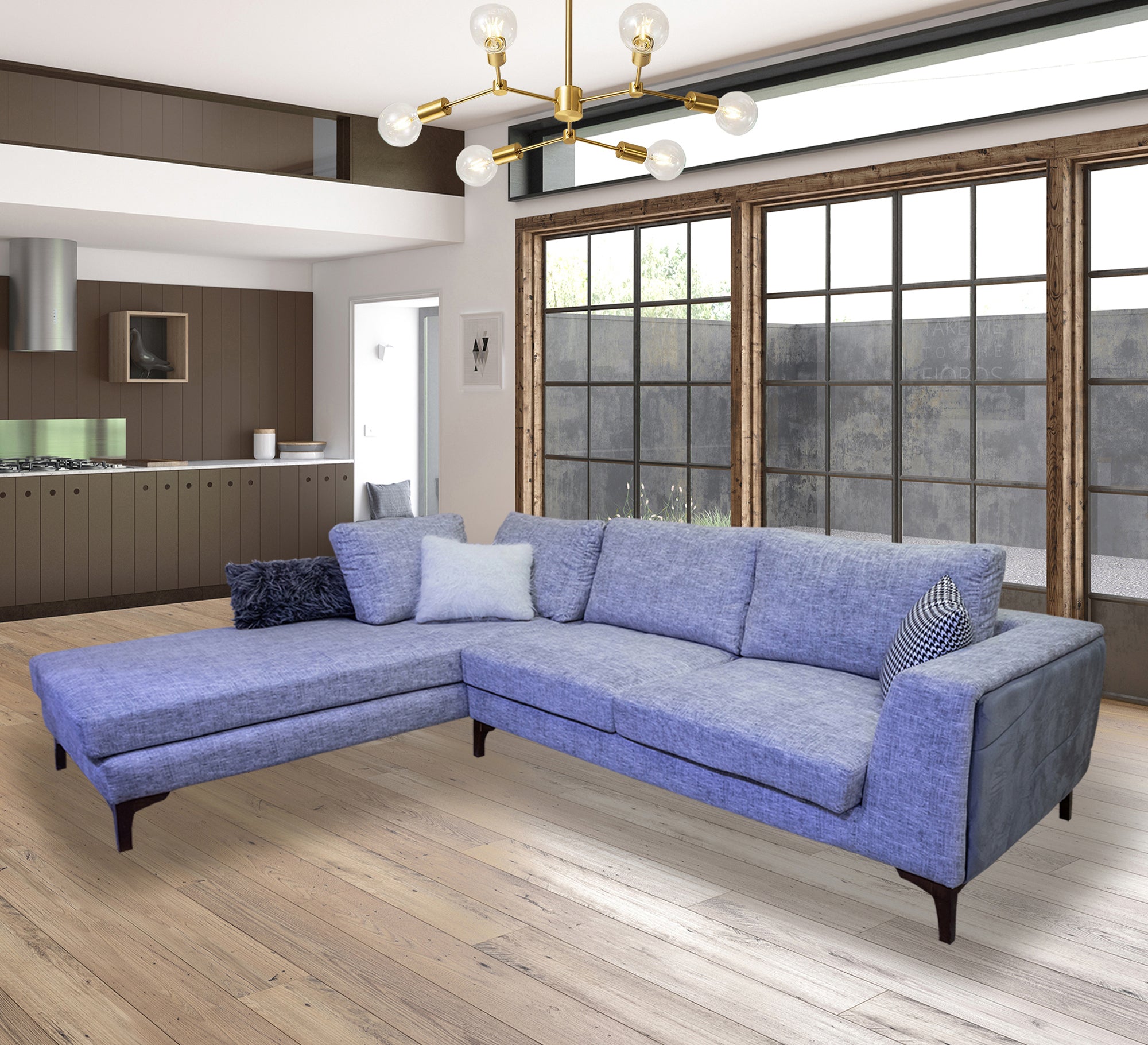 High-Leg Corner Sofa with Style & Comfort