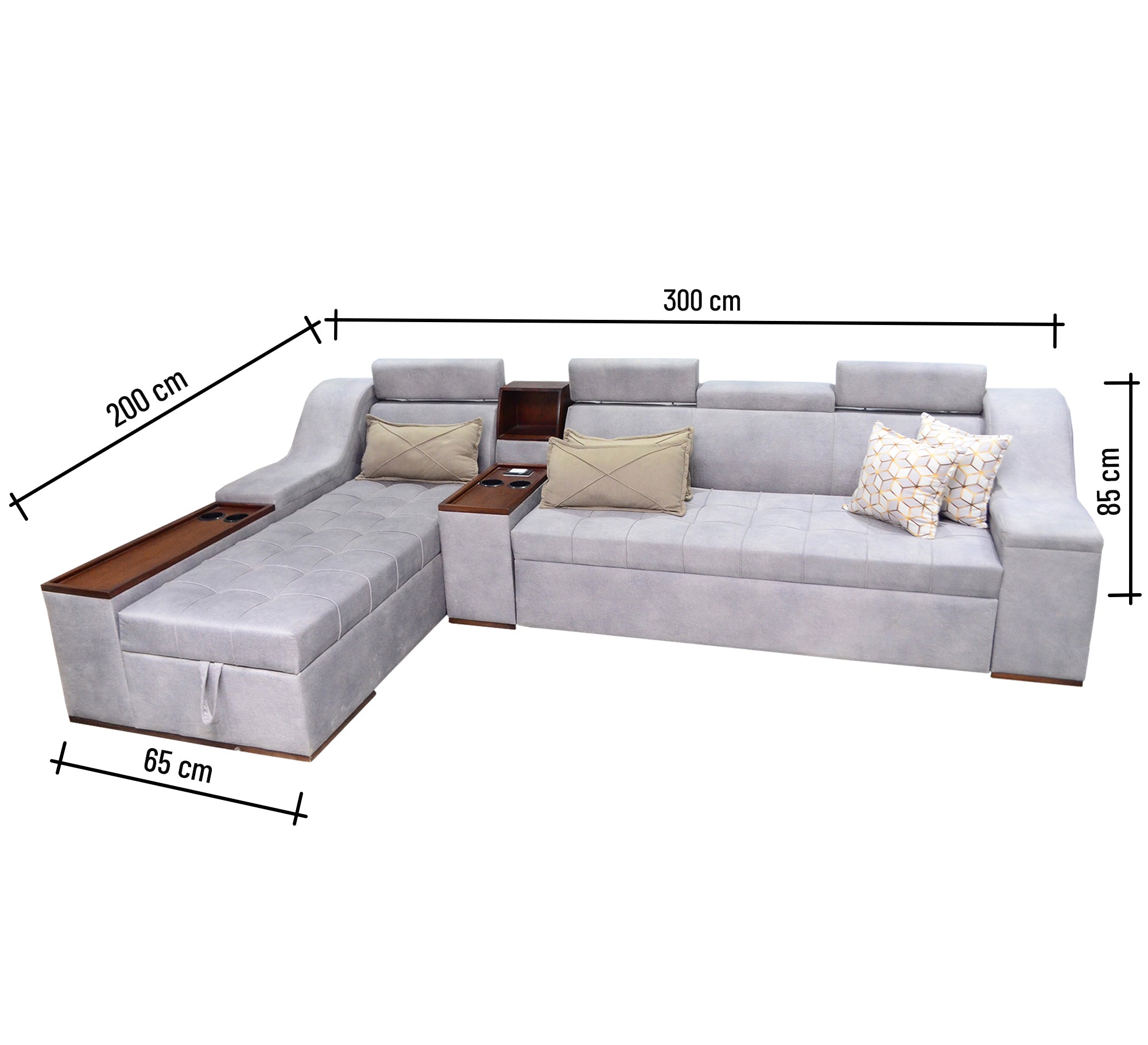 Corner Comfort Bed: Cloudy Hue, Elegant & Cozy Design
