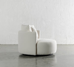 Round Sofa: Elegant White Upholstery Comfort