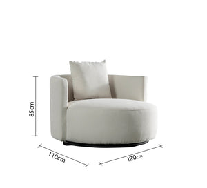 Round Sofa: Elegant White Upholstery Comfort