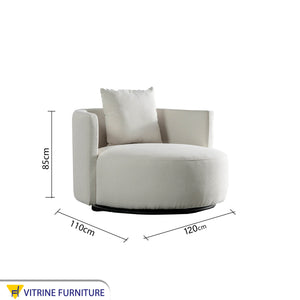 Round Sofa: Elegant White Upholstery Comfort