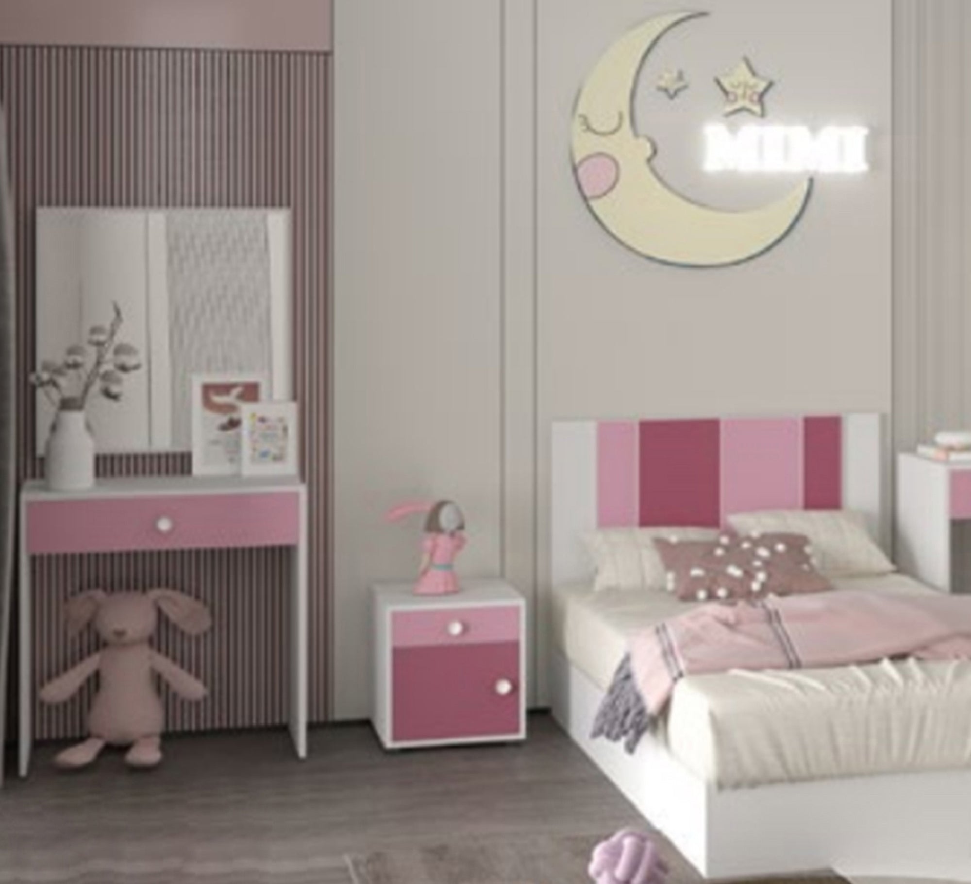 White, Fuchsia children s bedroom