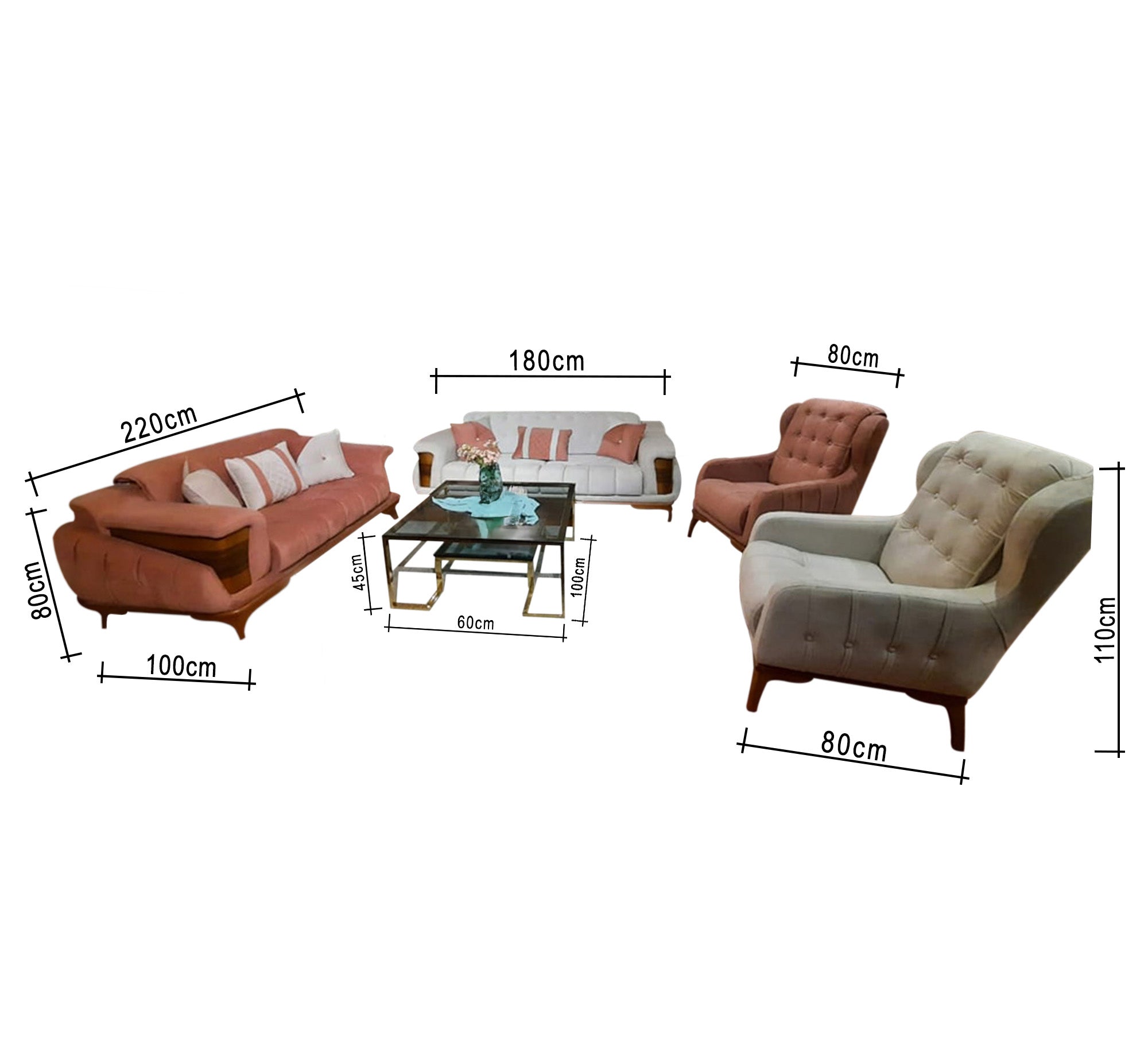 White * Bronze Capotone living room