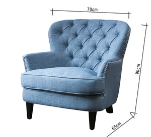 Capotone Baby Blue Bliss: Elegant & Comfortable Back Chair