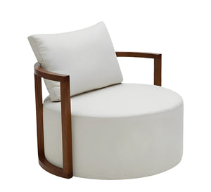 Elegant Living White Round Chair: Modern Comfort & Style