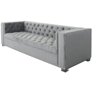 Light gray sofa with high armrests