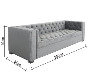 Light gray sofa with high armrests