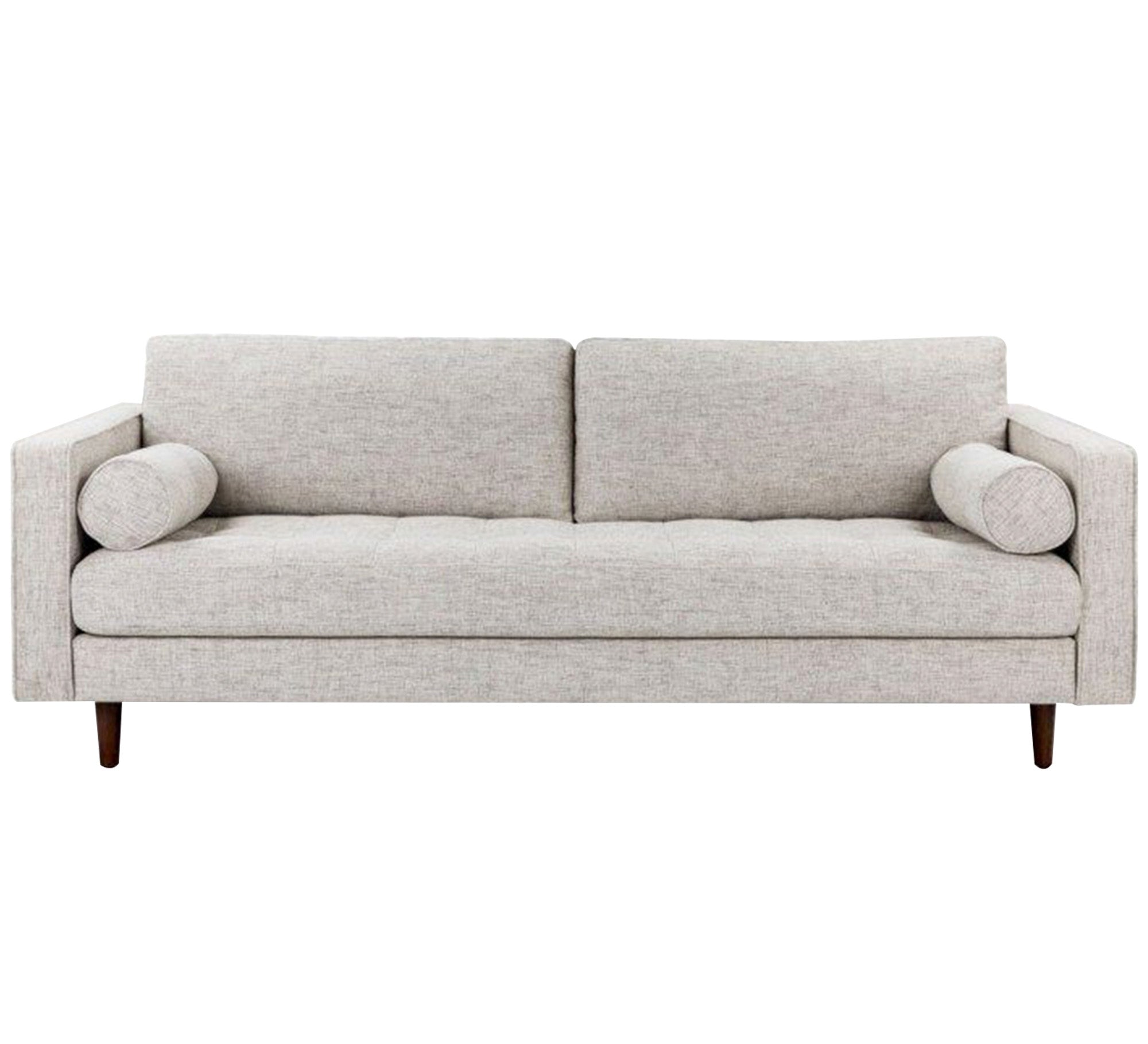 A sofa with a simple streamlined design