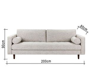 A sofa with a simple streamlined design