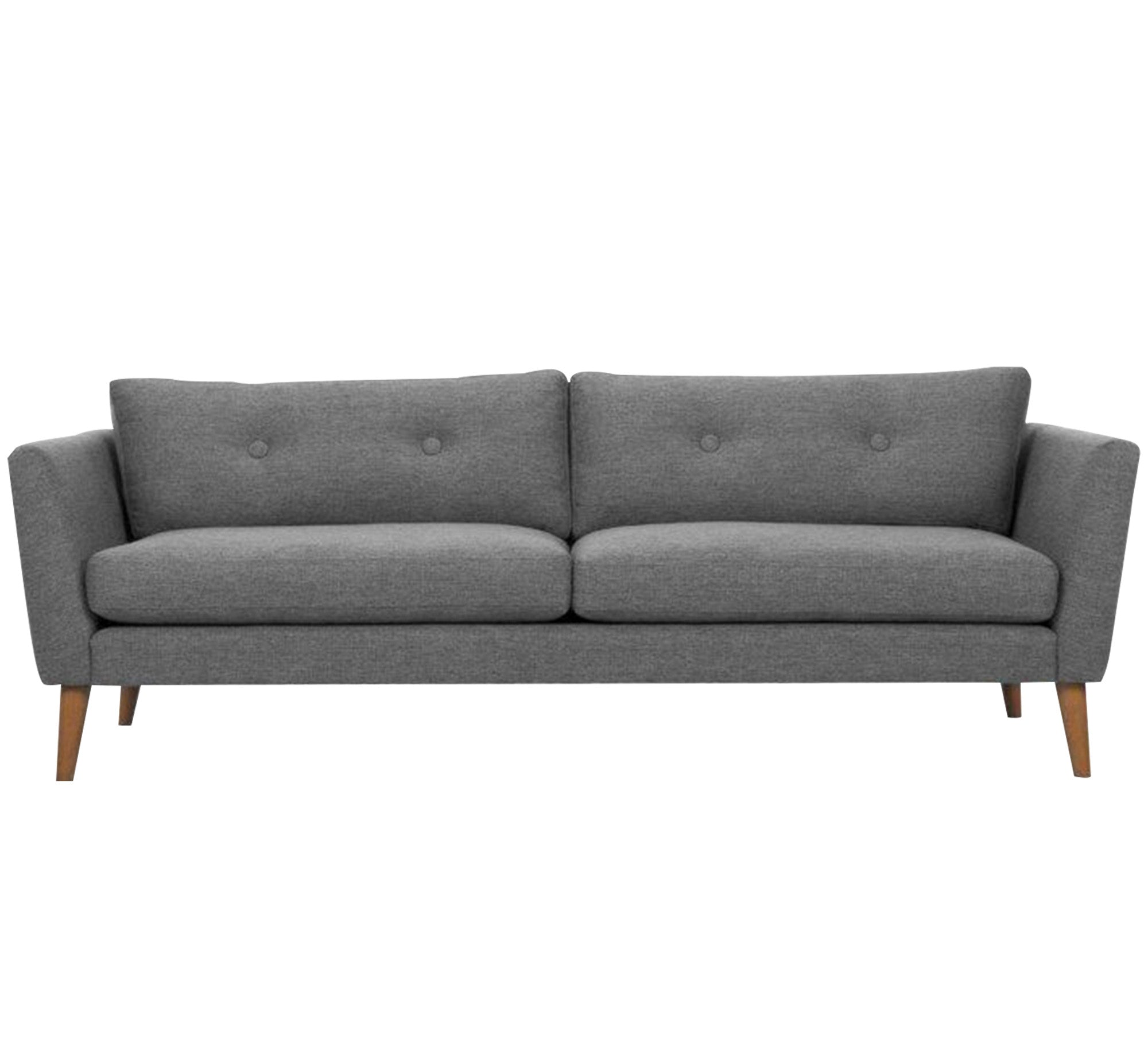 Gray sofa with high legs