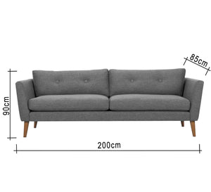 Gray sofa with high legs