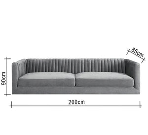 Gray sofa with folded backrest