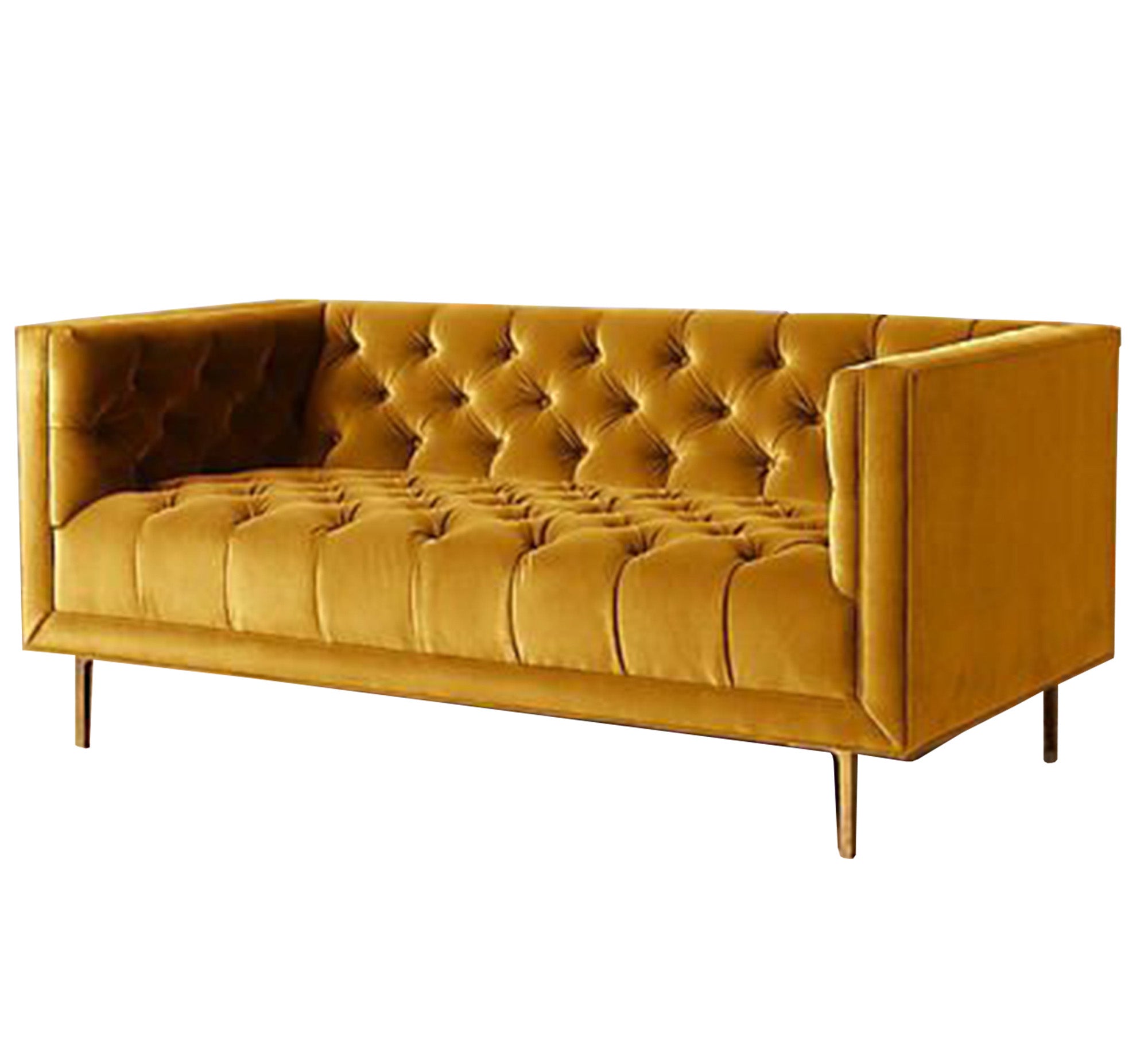 A yellow sofa with capotonite grains from the inside