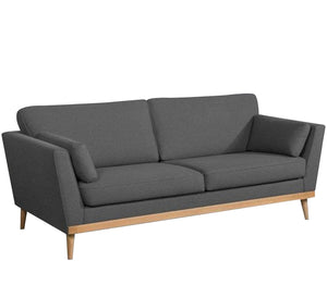 Dark gray high sofa on wooden legs