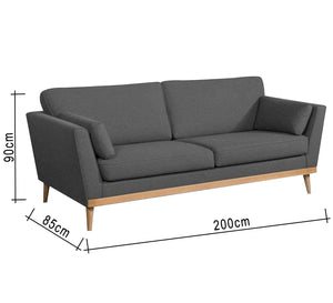 Dark gray high sofa on wooden legs