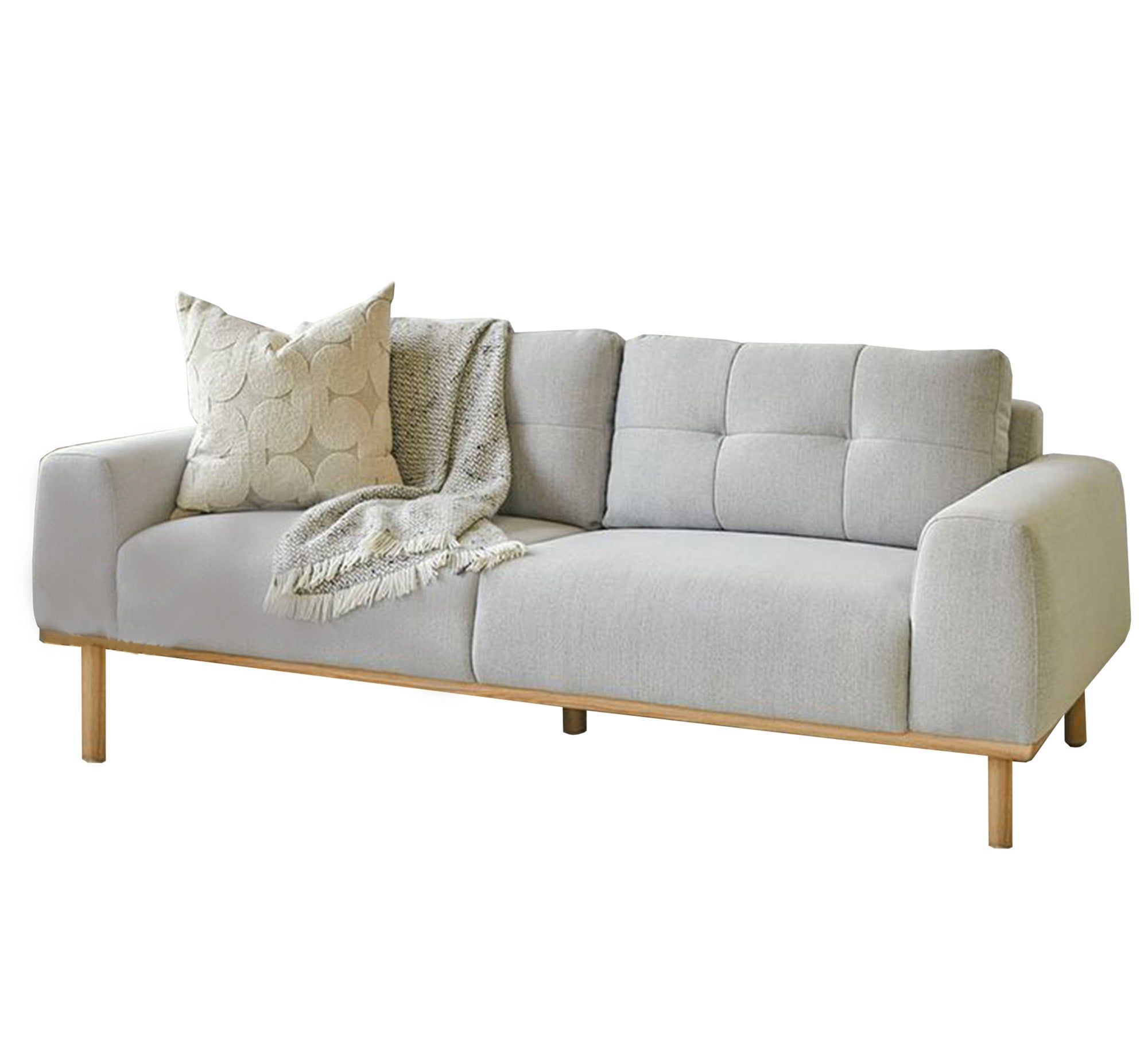 Grey sofa with capotonian grains with backrest