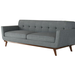 Gray sofa with slanted legs