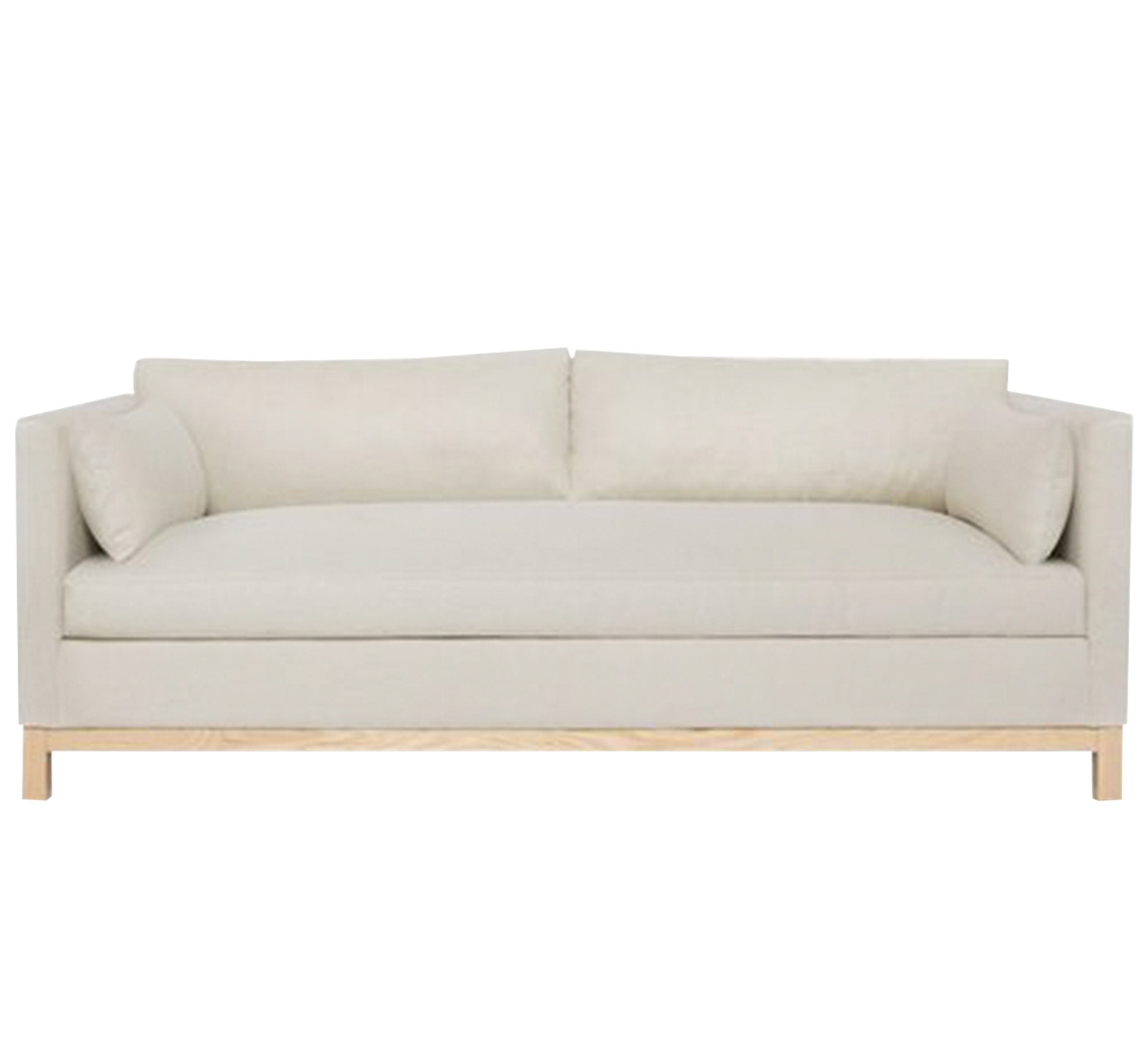 Off white sofa with armrests cushions