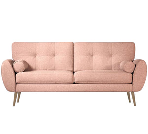 Pink sofa high on elegant wooden legs