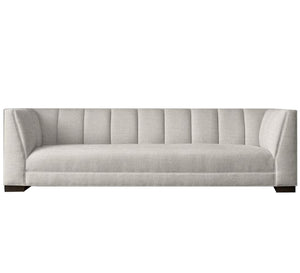 Sofa with recessed stitching with backrest in white color