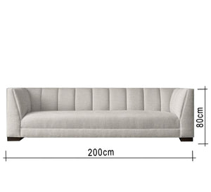 Sofa with recessed stitching with backrest in white color