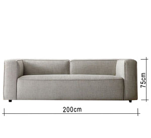 Gray sofa with elegant flowing lines