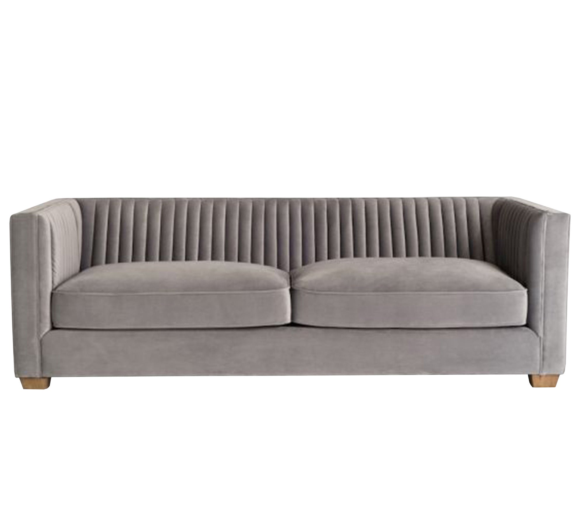 Cascading fabric pleated sofa with backrest